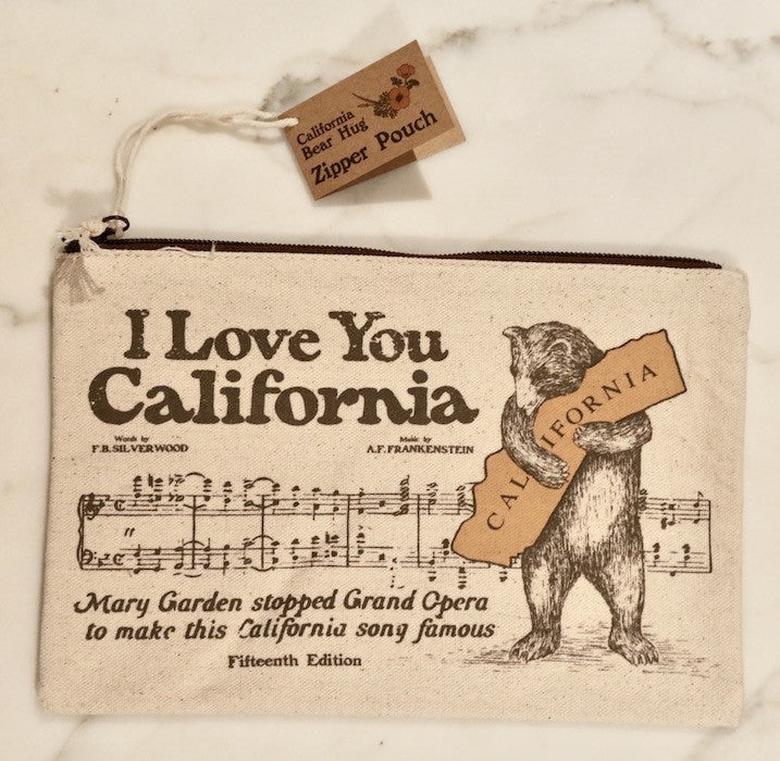 CA Bear Canvas Zipper Pouch