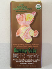Organic Chocolate Bars with Gummy Cubs