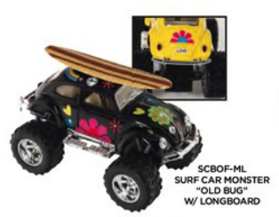 Surf Car Monster Old VW Bug w/Longboard (P/B)