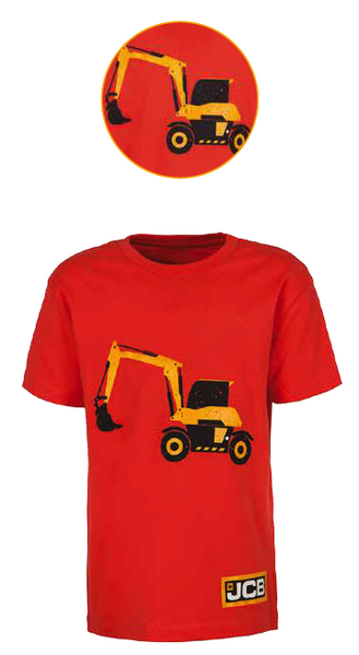 JCB Hydrarig Distressed Mid Heather Red T-Shirt