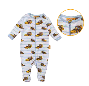 JCB Striped Sleepsuit